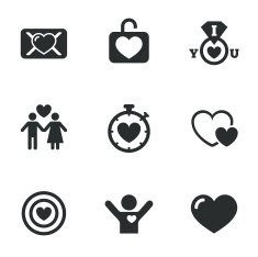 Love valentine day icons Target with heart N4