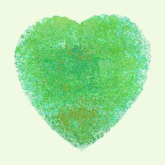 Watercolor green heart vector element for your design