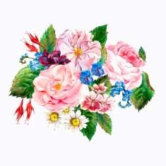 Floral Vintage Greeting Card watercolor illustration N11