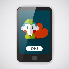 Valentine's day boy flat icon with long shadow eps10