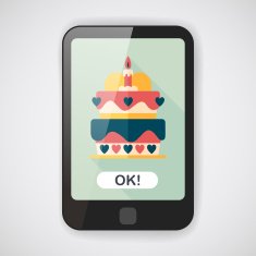 Valentine's Day cake flat icon with long shadow eps10 N4