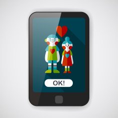 Valentine's day couple flat icon with long shadow eps10