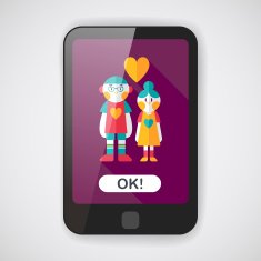 Valentine's day couple flat icon with long shadow eps10 N3