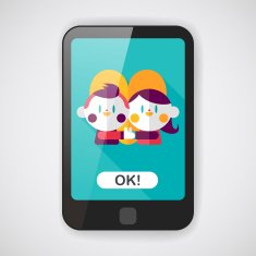 Valentine's day couple flat icon with long shadow eps10 N18