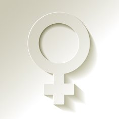 Venus vector symbol with shadow white