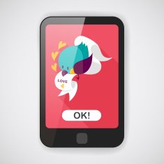 Valentine's Day lover bird flat icon with long shadow eps10 N11