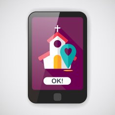 wedding church flat icon with long shadow eps10 N2