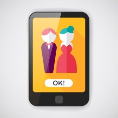wedding couple flat icon with long shadow eps10 N14