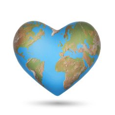 the earth in shape of a heart