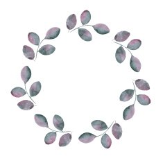 Pattern with branches Watercolor round vector frame 3 N2