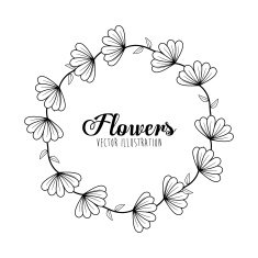 Black and white floral design N4
