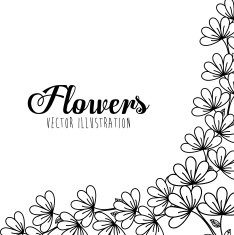 Black and white floral design N7
