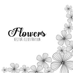 Black and white floral design N21