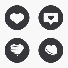 Vector modern heart icons set N5