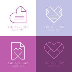 Set of vector simple logo design template