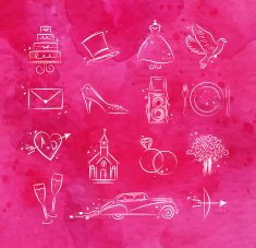 Wedding icons pink
