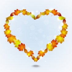Heart Shape of Autumn Leaves