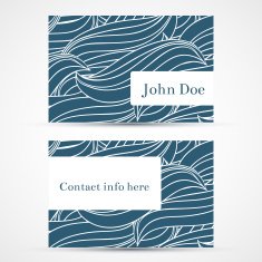 Business card template Visiting with waves N2