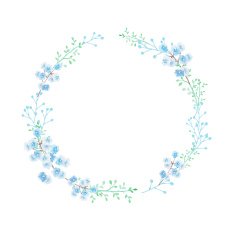 Hand drawn watercolor flower wreath
