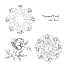 Set ornamental round with flowers N2