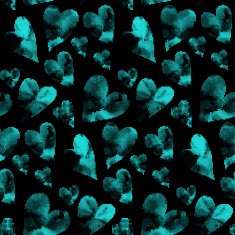 Blue hearts made from many round dots Seamless background