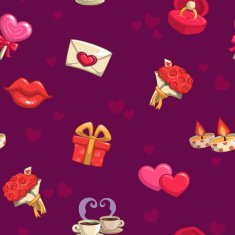 cute romantic seamless pattern N2