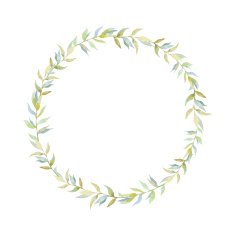 Hand drawn watercolor flower wreath N6
