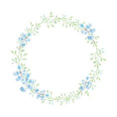 Hand drawn watercolor flower wreath N12