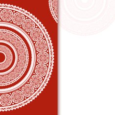 Invitation decoration on red background with lace ornament N2