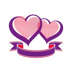 Valentines day conceptual illustration ÂÂ two loving hearts N2