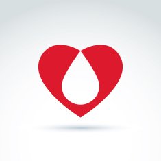 Blood donation symbol with heart and blood drop vector icon