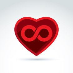 Forever love concept with heart and infinity symbol vector