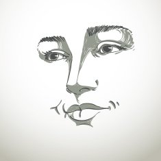 Portrait of delicate good-looking dreamy still woman black