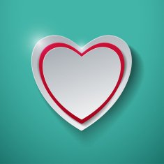 Paper Heart on Turquoise Background N2