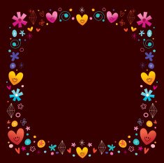 hearts and flowers frame