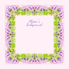 Watercolor Wild Flower Vector Borderters