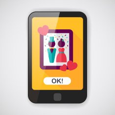 wedding photo flat icon with long shadow eps10 N6