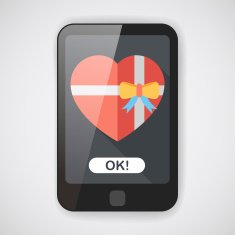 Valentine's Day present flat icon with long shadow eps10 N15