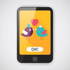 Valentine's Day lover bird flat icon with long shadow eps10 N18