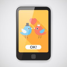 Valentine's Day lover bird flat icon with long shadow eps10 N19