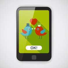 Valentine's Day lover bird flat icon with long shadow eps10 N20