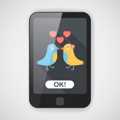 Valentine's Day lover bird flat icon with long shadow eps10 N23