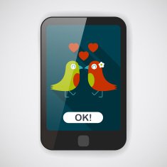 Valentine's Day lover bird flat icon with long shadow eps10 N24