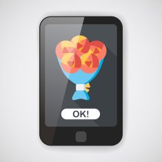 Valentine's Day flower flat icon with long shadow eps10 N7