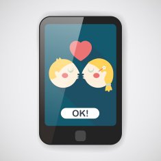 Valentine's day couple flat icon with long shadow eps10 N20