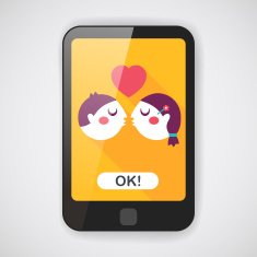 Valentine's day couple flat icon with long shadow eps10 N21