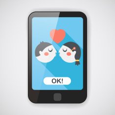 Valentine's day couple flat icon with long shadow eps10 N22