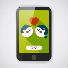 Valentine's day couple flat icon with long shadow eps10 N23