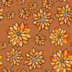 seamless pattern of colourful autumn flowers N2