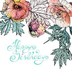 Vintage invitation card with watercolor elements N5